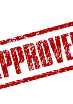 Vector graphics of red approved stamp