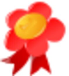 Vector image of red and yellow flower ribbon