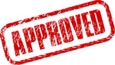 Vector clip art of approved stamp