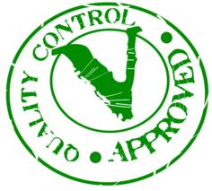 Vector image of quality control vegetarian approved stamp