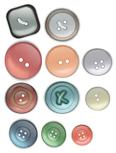 Vector drawing of selection of clothing buttons