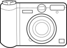 digital camera line art vector graphics