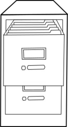 Filing cabinet line art vector image