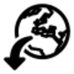 Download manager black and white icon vector clip art
