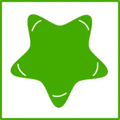 Vector illustration of eco green star icon with thin border