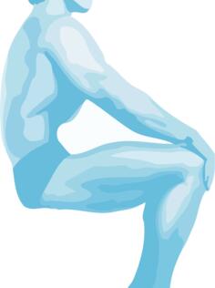 Vector image of sitting bodybuilder man