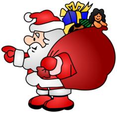 Santa Claus with a bag full of presents vector illustration