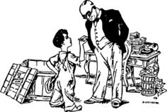 Vector clip art of the kid and the banker