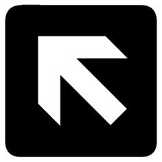 AIGA forward left arrow sign inverted vector image