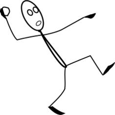 Line man throwing a stone vector image