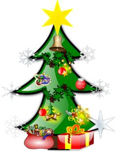 Colorful Christmas tree vector graphics