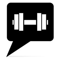 Barbell in a talk bubble vector clip art