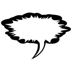 Fiery speech bubble vector drawing