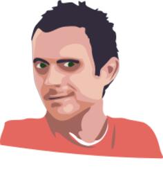 Smiling cartoon guy vector image