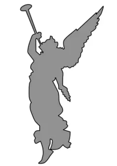 Angel playing trumpet silhouette vector drawing