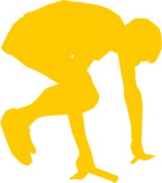 Silhouette vector graphics of runner start