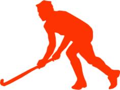 Silhouette vector clip art of grass hockey player