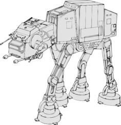 AT-AT Imperial walker vector illustration