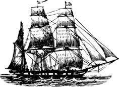 Bark boat vector image