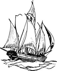 Lugger ship vector image