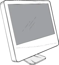 Computer flat display vector image
