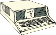 Portable computer vector clip art