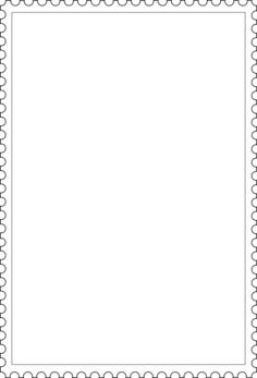 Rectangular stamp frame with inner frame vector graphics