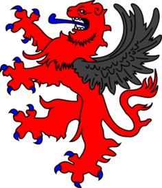 Winged walking lion vector image