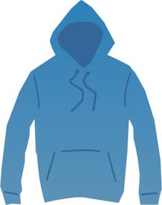 Blue hoodie vector drawing