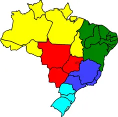 Colored map of Brazil vector image