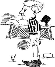Tennis player comic vector image