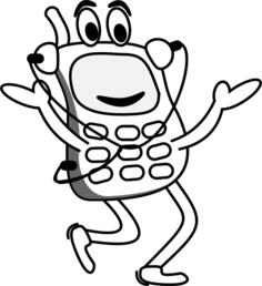 Running mobile phone vector drawing