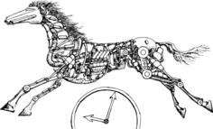 Mechanical horse vector image