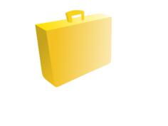 Yellow briefcase vector image