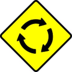 Roundabout caution sign vector image