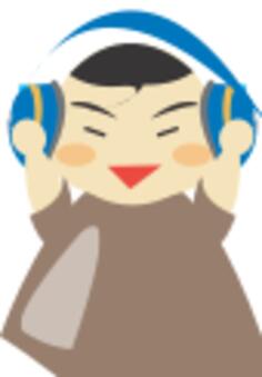 Boy with headphones vector graphics