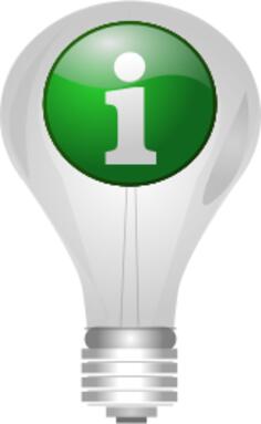Light bulb with info icon