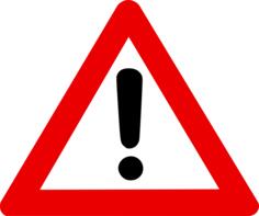 Danger ahead vector road sign