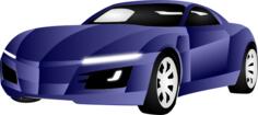 Vector illustration of blue sports car