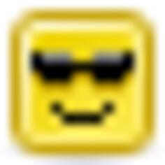 Sunglasses smiley vector icon