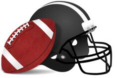 Helmet and ball for American football vector clip art