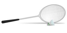 Vector illustration of badminton racket and ball