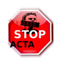 Stop ACTA sign illustration