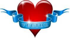 Vector ilmage of heart and ribbon