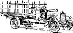 Old heavy truck vector drawing