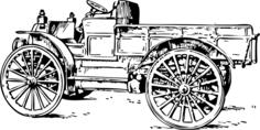 Old light truck vector drawing