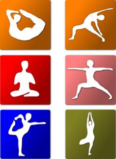Vector icons of yoga positions