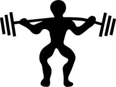 Vector silhouette of man powerlifting