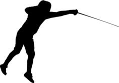Silhouette vector image of fencer