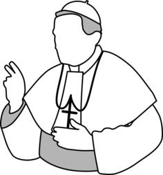 Vector drawing of the Pope